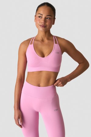 ICANIWILL - Define Seamless V-neck Sports Bra Pink - Sports-BH - Damer - Træningstøj fra ICIW