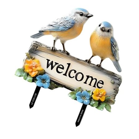 Leken Fugl Velkomstskilt Jordspyd Utendørs Dekor For Terrasse Plen Fest