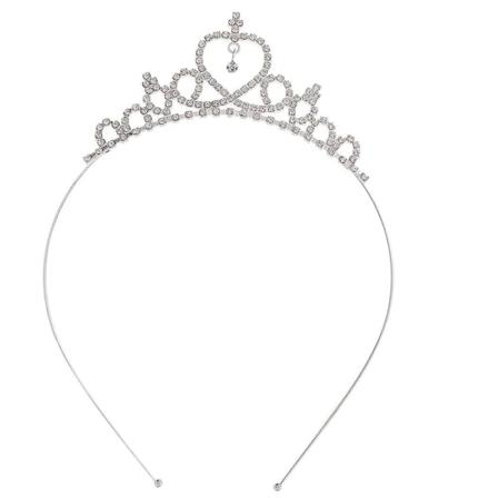 Jentetiaraer og kroner Sølv Prinsesse Tiara Rhinestone Bursdagsfest Krone Krystall Pynt Tiaraer Hodeplagg for Kvinner og Jenter,WZ-1512R