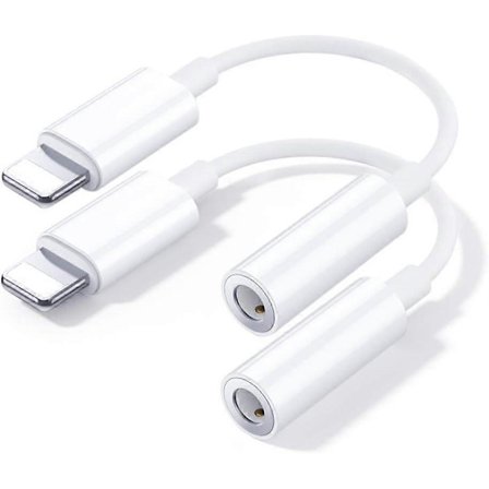 2-pakning iPhone Jack Adapter Lightning Adapter 3,5 mm Jack-kontakt Hodetelefonadapter Aux Audio Jack-kabel Headset Dongle Tilbehør for iPhone 14/13/