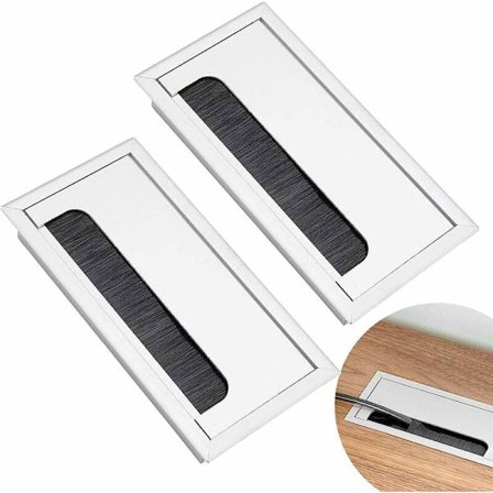 Kabelgenomföring Hål Lock Fyrkantig Skrivbord Genomföring Inbyggd Kabelgenomföring Tråd Hål Lock Kabelgenomföring Tråd Hål Lock med Borste för 