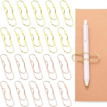 20 stk pennholder for notatbok, metallpenn klips papirklips, gull/rose gull