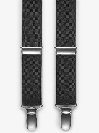 John Henric Men's Schwarze Hosenträger Size 25mm