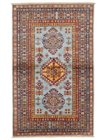Kazak Ariana Vloerkleed Handgeknoopt 94X155 Donkerrood/Bruin Afghanistan