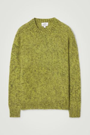 COS Men's Space-Dyed Mohair-Blend Jumper in Green