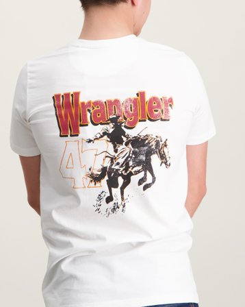 Wrangler Wrangler Cowboy Graphic SS Tee Hvit T-skjorter Gutt - Kids Brand Store