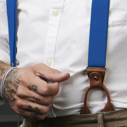 Breda Blå Hängslen med Flerfunktion för män - Hängslen med Clips