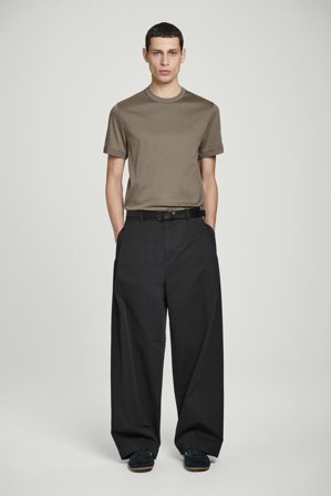 COS Men's Regular-Fit Mercerised-Cotton T-Shirt in Beige