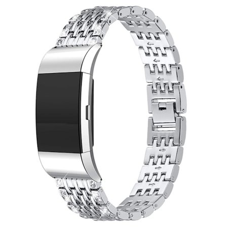 Fitbit Charge 2 klockarmband med strassdekor - Silver