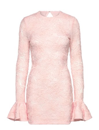 ROTATE Birger Christensen Mesh Frill Mini Dress - Pink - 36
