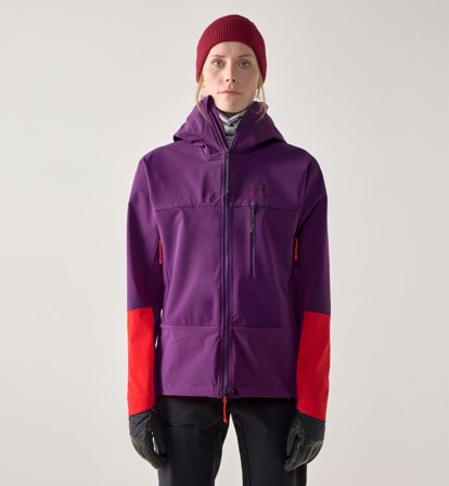 Haglöfs ROC Sight Softshell II Jacket Women Purple Night/Tech Red - XS