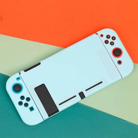 För Nintendo Switch Protective Shell NS All Inclusive Protective Cover TPU Soft Shell Game Theme Pure Blue