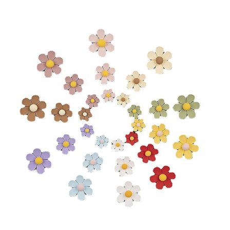 (30 stk.) Søde 3D Blomster Køleskabsmagneter til Voksne, Stærke og Farverige Dekorative Magneter til Køleskab, Skabe, Køkken og Kontor Whiteboards