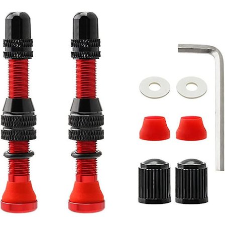 2 stycken slanglösa ventilstammar för mountainbike, cykelventilstammar i aluminium