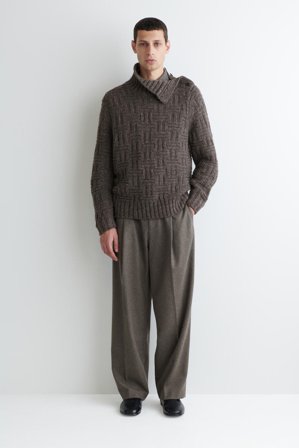 COS Homme Pull En Laine Nattée in Marron