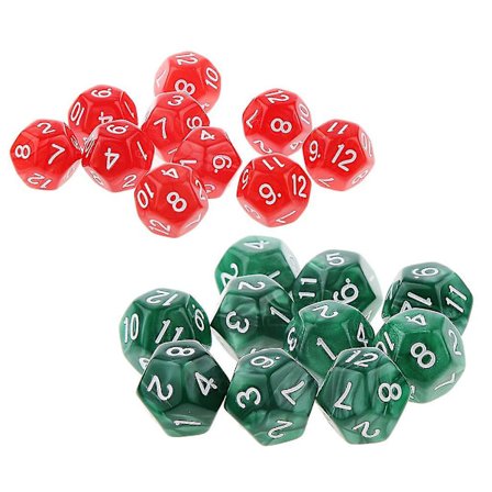 20 Stykker 12-sidige Terninger Familie D12 D&d For Bords Spill Rollespill