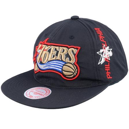 Mitchell & Ness - Philadelphia 76ers Nylon Szn Deadstock Black Snapback Snapback Black Cap - NBA @ Hatstore