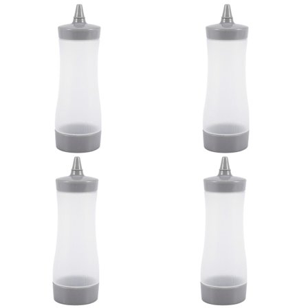 4 st. Pressflaskor Kökstillbehör Gravybåt Plast Sås Vinäger Olja Tomatsås Gravy Bröd