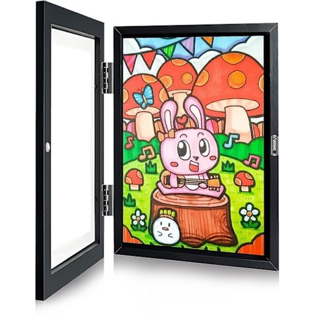 Bilderamme for barnetegninger, barnekunst-ramme med frontåpning, fyllbar bilderamme for åpning av bilde