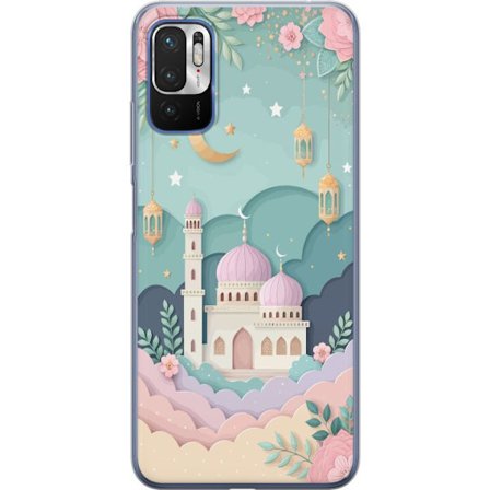 Kompatibelt Mobildeksel til Xiaomi Redmi Note 10 5G Håndtegnet reiseinspirert mønster med verdenskart, fly, hjerter og vintage eventyrtema