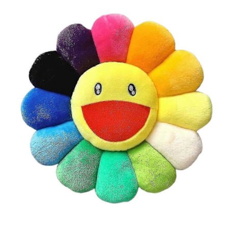 2025 Ny Regnbue Blomsterpute Plysj Fylt, Fargerik Gul, 40cm (FMY)