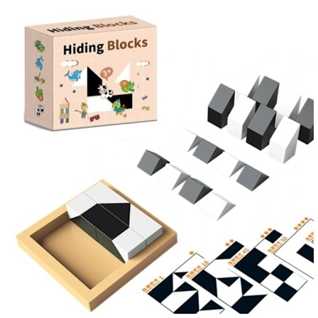 Kreative Skjulte Blokke 3D Uddannelsesmæssige Legetøj til Småbørn Børnehave Farve Form Matchning Hjerne Spil