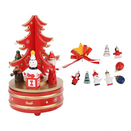 Röd Julspeldosa i Trä Juldekoration Present till Barn