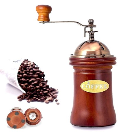 Ecocoffee Kvern for Kaffe i Vintage Stil, Tre