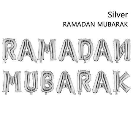 16 tommers Eid Mubarak RAMADAN MUBARAK Sølv RAMADAN MUBARAK