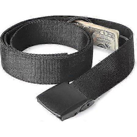 Rejsesikkerhedsbælte med skjult lomme til penge - Tyverisikker pung Unisex Nikkelfrit nylonbælte
