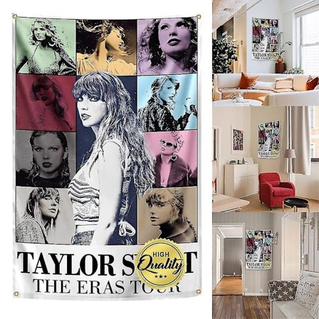 Taylor Swift Album Vægtæppe Musik Sanger Ts Fans Swiftie Sjov Soveværelse Gang Dekoration College Kollegium Flag Indendørs Og Udendørs Dekoration