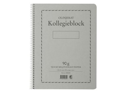 Kollegieblock A4 90g 70 blad olinjerad Träfritt papper - Lyreco - Kontorsmaterial - Block och anteckningsböcker - Kollegieblock