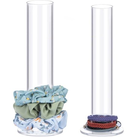 2 kpl akryyli Scrunchie pidike järjestäjä?Hiusnauhat Näyttöteline, Järjestäjä rannekoruille Rannekellot