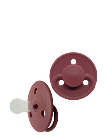 Mininor Round Pacifier Silicone - Burgundy - 0 M