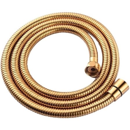 Flexibel duschslang i rostfritt stål med massiv mässingsdetalj, guldfinish, 2 m