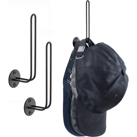 2 stk. Hat Holder Cap Holder Cap Holder Hat Rack Baseball Cap Organizer Vægmonteret Hat Rack (Sort)
