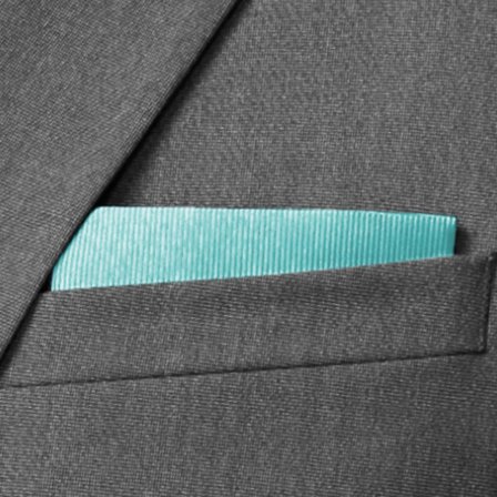 Pañuelo de bolsillo de grogrén azul celeste para hombres - Pañuelos de bolsillo de color liso