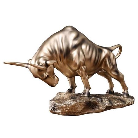 Moderne Tyr Figur Kvæg Statue Feng Shui Dyre Skulptur Samling Håndværk til Kontor Bordplade-Xin