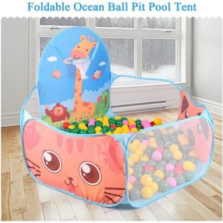 Leketelt for barn, sammenleggbart, for havballer, innendørs og utendørs