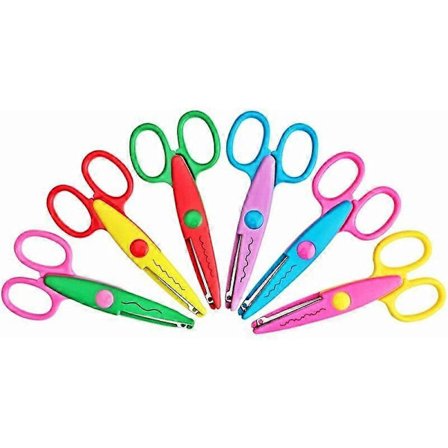 Lasten sakset, 6 kpl lasten saksett, lasten sahalaitaiset sakset