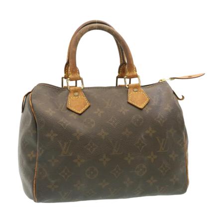 Louis Vuitton Vintage, Pre-owned Speedy 25 Monogram Handbag Bruin, Dames, Maat:ONE Size,leer