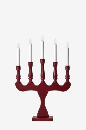 Markslöjd - Lysestage Svaneholm 5L - Rød - Adventslysestager - Fra Homeroom