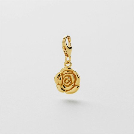 Rose Flower Charm - 24K VERGOLDETES STERLINGSILBER