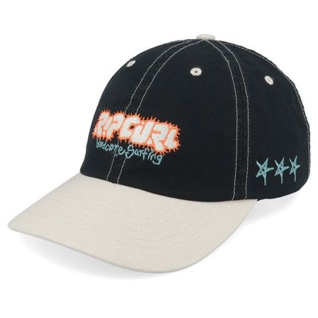 Rip Curl - Svart unconstructed Keps - Raw Energy Art Black/White Dad Cap @ Hatstore