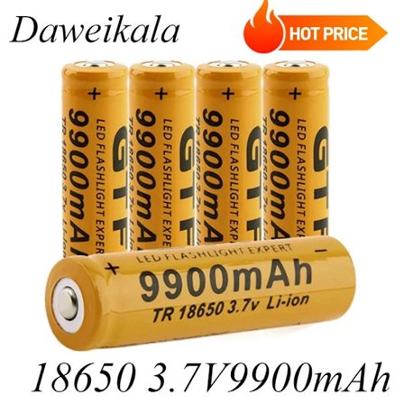 18650-akku korkealaatuinen 9900mAh 3,7V 18650-litiumioniakut Ladattava akku taskulampulle