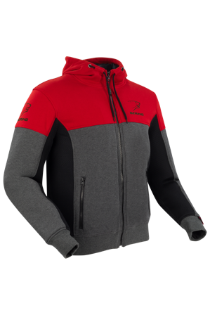 Giacca Moto Bering Hoodiz Vented Antracite/Rosso L