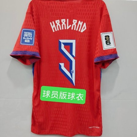 2025-2026 Norge Landslag Hjemmedrakt Voksen Lagtrøye Nr. 9 Haaland