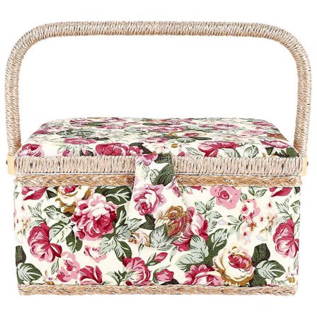 Extra Stor Sybox, Vintage Sybox, för Nålar, Tråd, Måttband och Annat Sömnadsmaterial