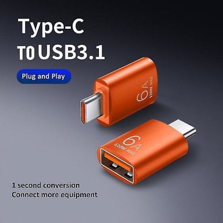 6a USB Otg till typ C dataöverföringsadapter typ C hona till USB hane-omvandlare Snabbladdningsadapter för bärbar dator Macbook Samsung