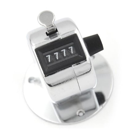 4-sifret manuell håndteller mekanisk håndflateklikkteller rund base